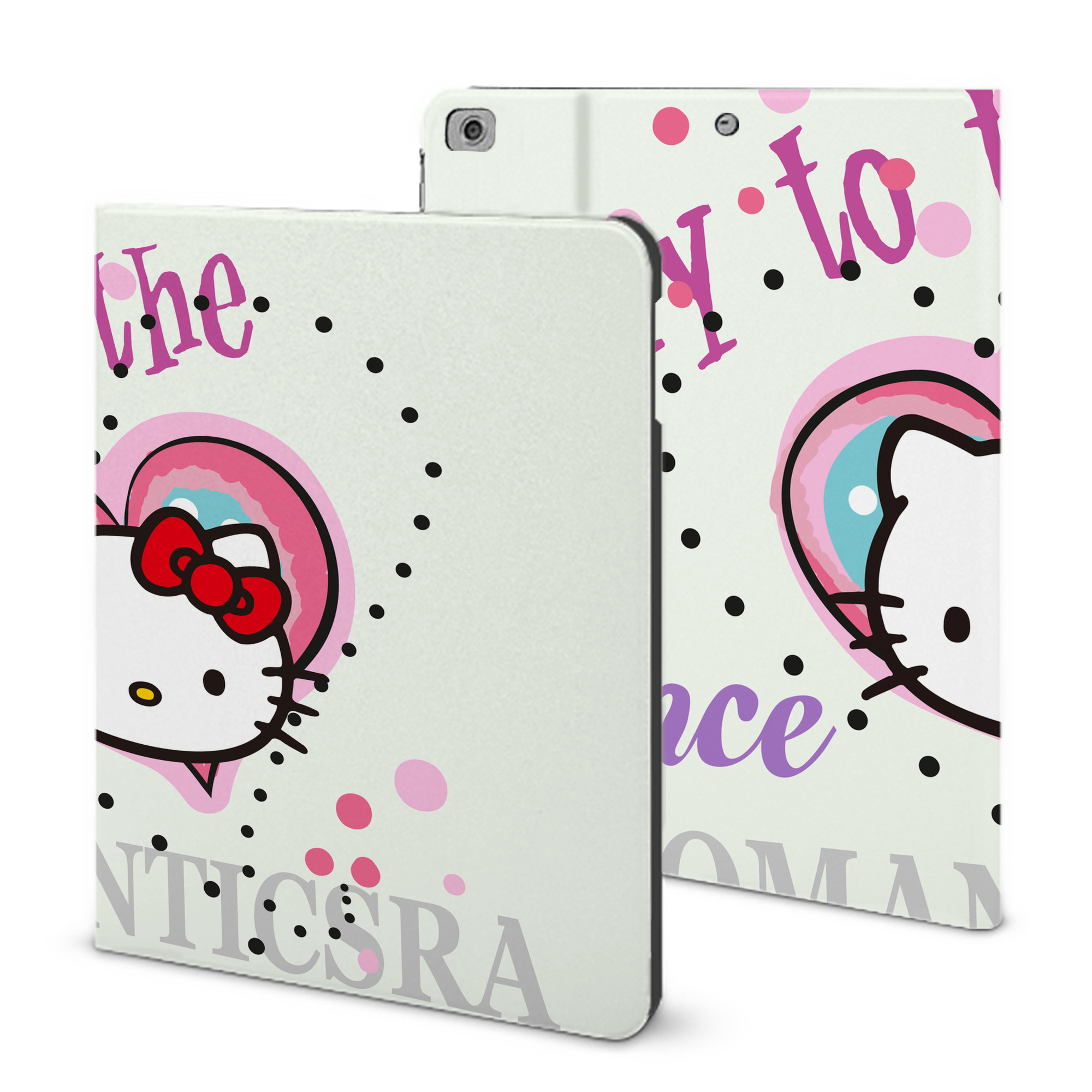 （画像用） Hello Kitty ハローキティ IPad ケース ブック型 PUレザー TPU 耐衝撃 軽量 薄型 ペン収納なし 全面保護 IPad 各モデル対応